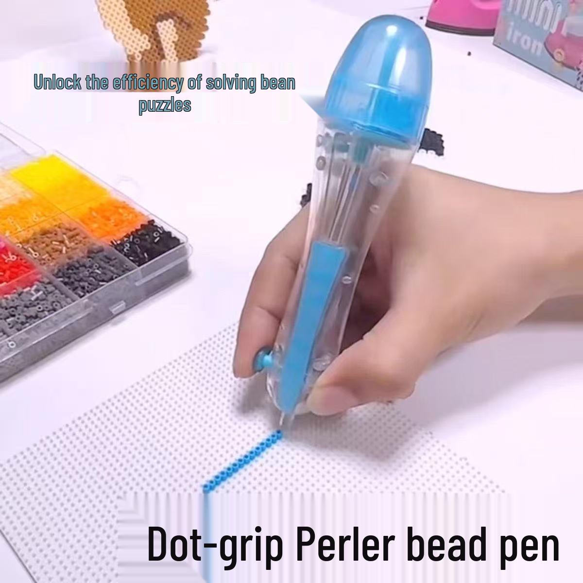 Набор ручек для бисера Perler Beads с точечным захватом DIY: Полный набор бусин и инструментов для фьюзинга для детского творчества Perler Beads Pen розовый