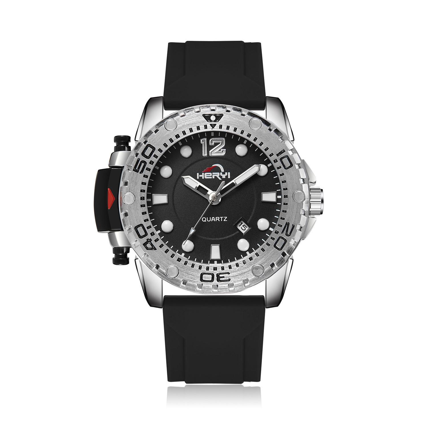 

Новые кварцевые мужские часы модные часы календарь водонепроницаемые силиконовые часы