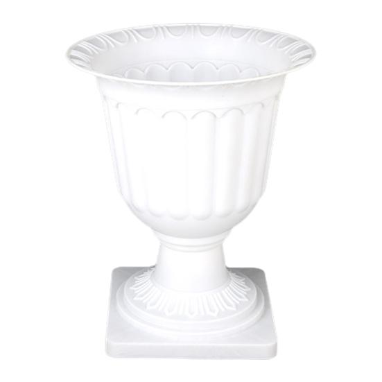 Vază înaltă vintage din plastic, Vas tip urnă, Ghiveci de flori cu bază pe piedestal, Interior Exterior, Ghiveci decorativ retro pentru Grădină, Terasă, Verandă, Casă, Nuntă