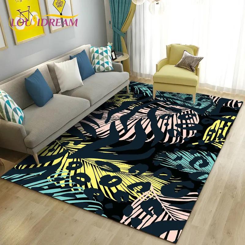 3D Mushroom Flower Plant Leaf Area Rug,Carpet Rug for Living Room Bedroom Sofa Doormat Decoration,Kitchen Non-slip Floor Mat