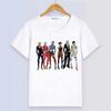 T-shirt d'été à manches courtes avec imprimé dessin animé blanc en modal pour femmes et hommes - JoJo's Bizarre Adventure