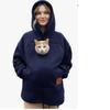Ladies Winter Hooded Lamb Velvet Zipper Kangaroo Pocket Cat Dog Mommy Outwear Sweatshirt Comfortable Street Style Trendy Fashion