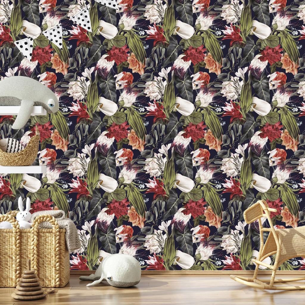 Colorful Flowers Wallpaper for Living Room and Bedroom 50x1000