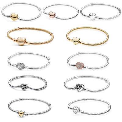 Thick Heart Snake Chain Bracelet Available In Gold And Rose Gold Dual Tone Basic Snake Bone Bracelet