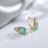 New Emerald Square Cut Zircon Drop Earrings For Women Luxury Natural Zircon With  Rose Gold Earrings Wedding Jewelry