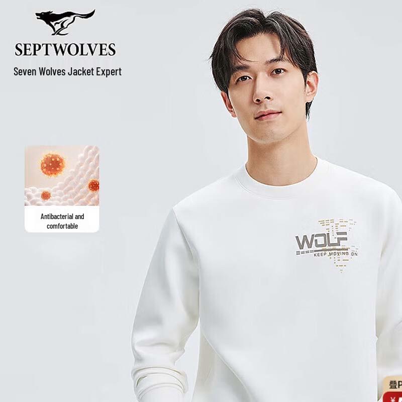 SEPTWOLVES Men's Casual Crew Neck Sweatshirt