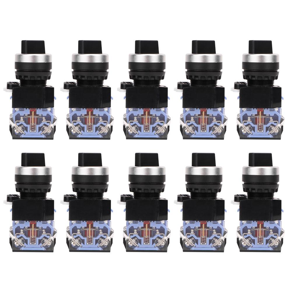 

10Pcs BEM3811X21 Black 1 Open 1 Close 2 Position Self Locking Knob 22mm