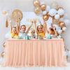 Tulle table skirt high-end gold-rimmed mesh wedding New Year's party decoration hotel supplies mesh table skirt table cover
