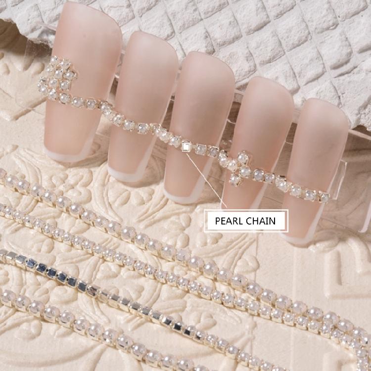 25cm Nail Art AB Diamonds Chains Metal 3D Nail Art Decoration Charms Jewelry