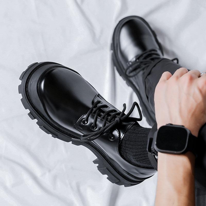 Luxury Brand Men's Shoes High Quality Casual Leather Shoes Fashion Platform Shoe Black Business Dress Shoes for Men Wedding Shoe