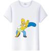 Casual Disney Cartoon Simpson Harajuku T-shirt Summer Blouses Ladies Men White Tees Tops Short Sleeve Blouses Women 90S Tshirt