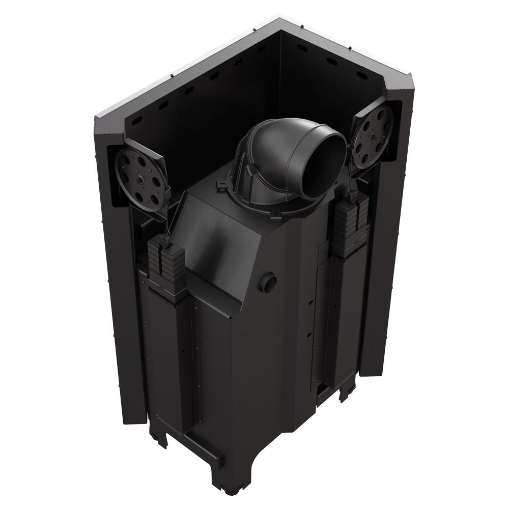 Steel Fireplace KRATKI MBM Left 10 kW Ø 200 Lift-up Black Thermotec
