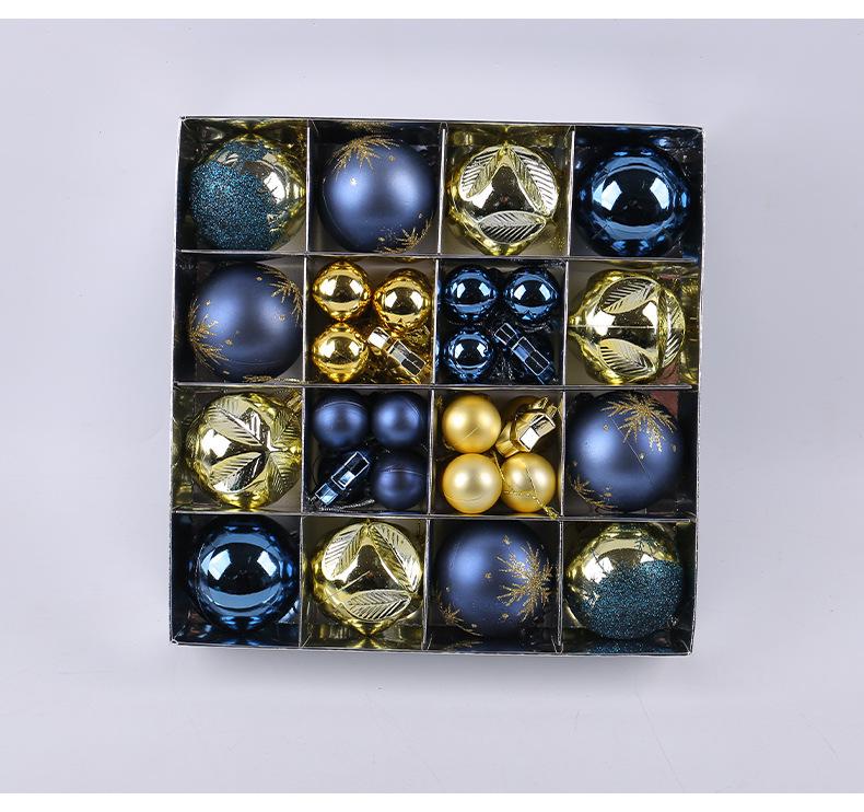 Electroplated Irregular Christmas Tree Ball Ornaments - Painted Plastic Hanging Baubles with Gift Box