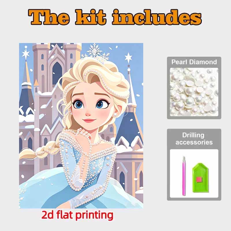Disney Pittura con Perle Regina Elsa Pittura Artistica con Perle Fai-da-te Pittura con Gemme di Perla Quadri Artigianato Forma Speciale Decorazione Murale per la Casa