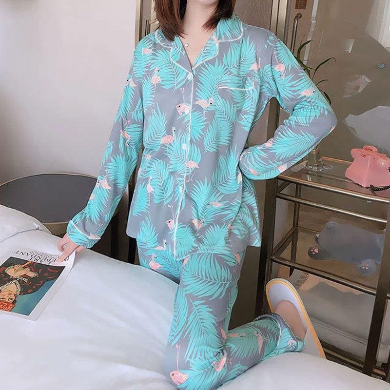 Breathable Long Sleeve Women’s Pajamas - Spring & Autumn Imitation Cotton Homewear Set