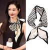 Elegant Satin Chiffon Plaid Stripe Scarf: Versatile Accessory for Clothes & Pants