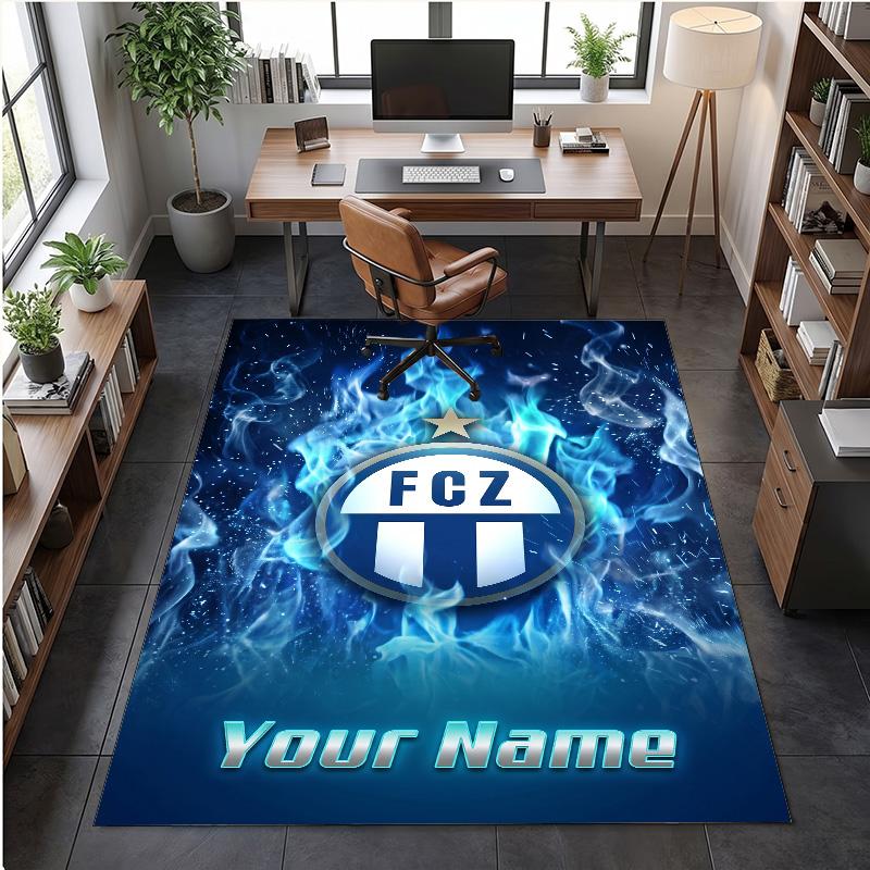 Crystal Velvet Rug FC Zürich Print Custom Name Text Floor Mat Home Decor