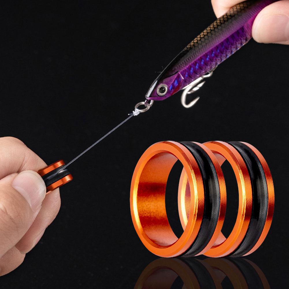 6 Stück Schnurabzieher Tragbar Schnurschlaufe Anti-Rutsch Aluminiumlegierung Sparring Festziehen des Vorfachknotens Angelzubehör