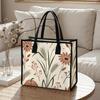 Fall Floral Wheat Pumpkin Tote Bag Casual Large Capacity Reusable Daily Handbag for Women Autumn Outdoor Shopping Travel