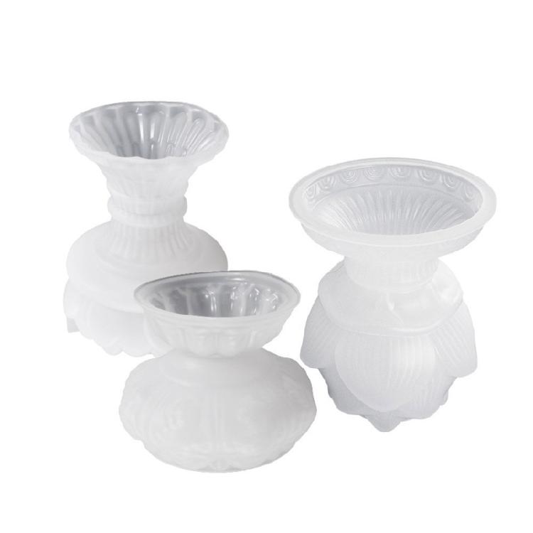 Candle Holder Silicone Molds Resin Lotuses Flower Candlestick Epoxy Casting Molds