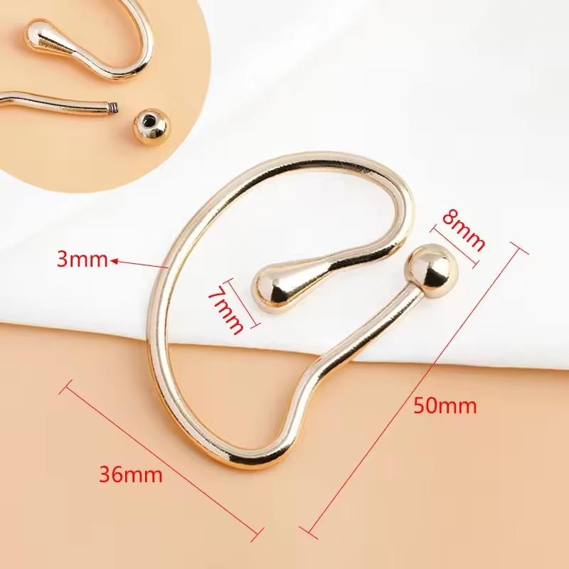 Meetee 2/5Pcs Pearl U-shaped Metal Hook Detachable Irregular Spiral Button Dress Shirt Collar Screw Clasp Hardware Accessories