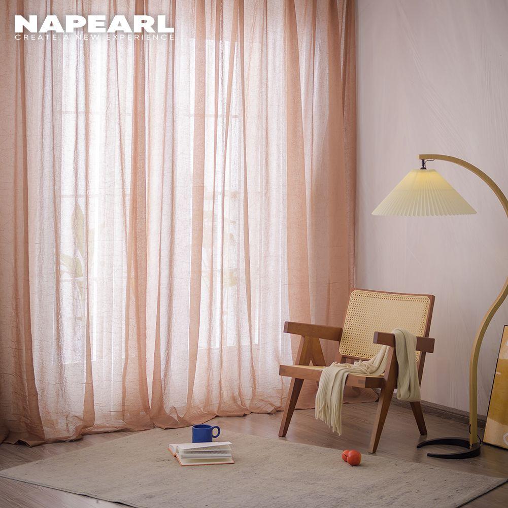 1PC NAPEARL Modern Elegant Sheer Curtain Pleated Fabric Upgrade Window Tulle Curtain for Living Room Bedroom Home Decor