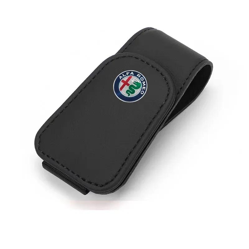 GPHX4 Car Interior Sun Visor Eyeglasses Holder Sunglasses Clip For Alfa Romeo Giulietta Mito Giulia Stelvio Brera 147 156 Accessories