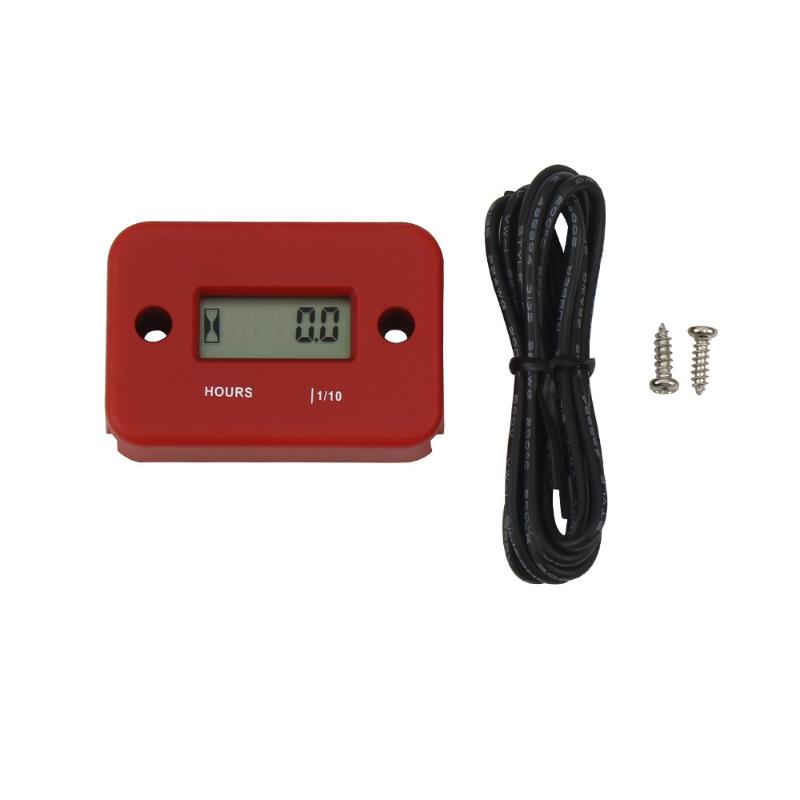 1 Set Motorcycle Engine Working Hour Meter Inductive Timer Lcd Display Digital Time Gause For Atv Boat Moto Instrument