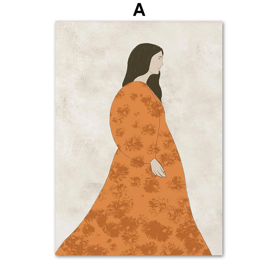 Girl Desert Henri Matisse Korallblomma geometri affischer och tryck Väggkonst Canvasmålning för vardagsrum Dekorativa bilder