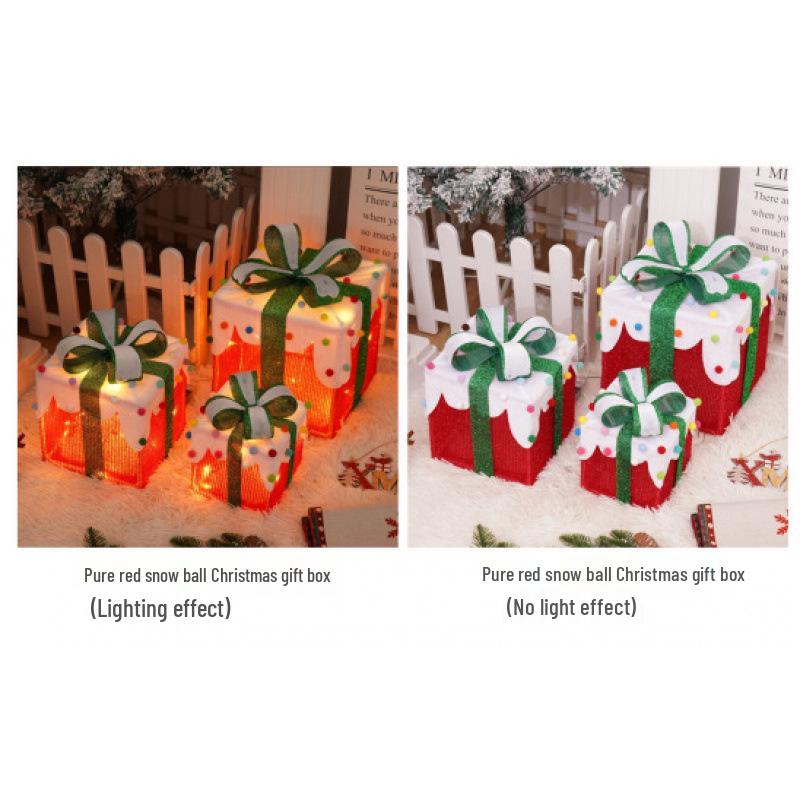 Cross-Border Christmas Luminous Gift Box Set: Outdoor Decorative Lights for Courtyard & Mall Display