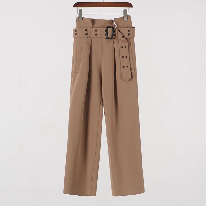 

Special Offer Counter Price 669 [Li] European and American Italian Style Women clothes New Spring High Waist Pants Casual Pants 8b020 Apricot S/155 less Belt
