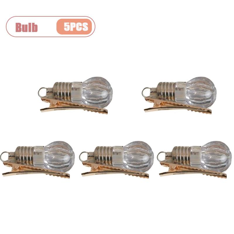 Funny LED Light Bulb Hair Clip Glow-in-the-Dark Hairpin for Women Unique Flashing Bangs Clipper Fun Hair Accessory for Events