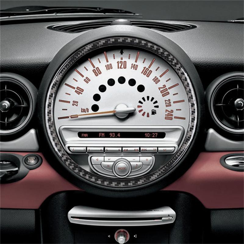 Carbon Fiber Car Central Handbrake Gear Shift Panel Trim Cover Stickers For BMW MINI Cooper R55 R56 R57 2007-2010 Accessories