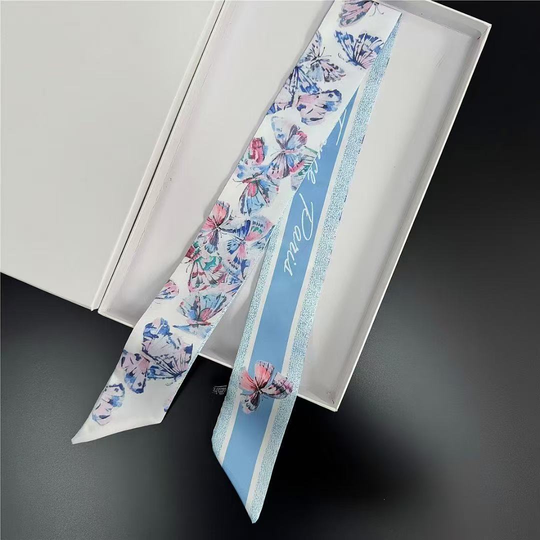 New Design  Scarf Women Luxury  Scarf Skinny Bag Silk Scarves Foulard Hair Neckerchief Headband For Ladies 5x88cm