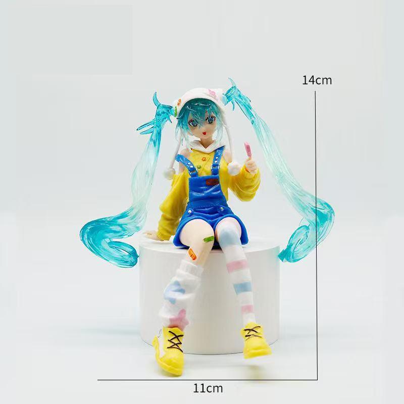 Original FuRyu Anime Figure Hatsune Miku Lollipop Noddle Stopper Toys Action Figurine PVC Model Collection Doll Gift