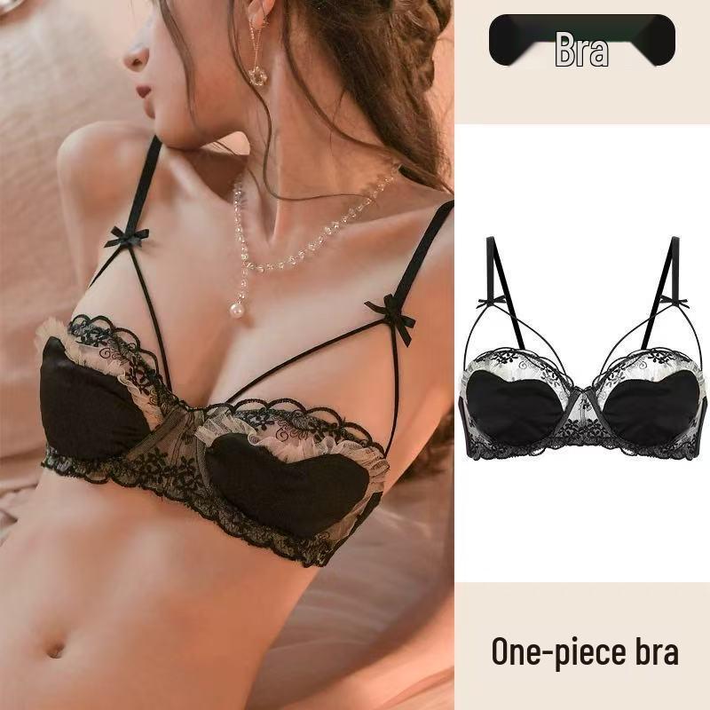 

Кружевной вышитый комплект бюстгальтера в стиле принцессы с косточками для миниатюрных фигур L