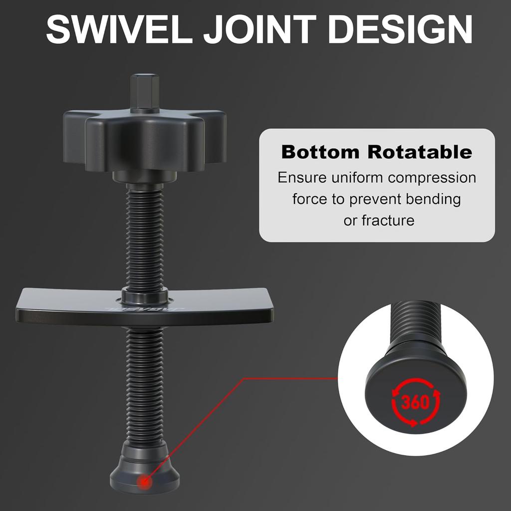 Heavy Duty Brake Pad Spreader, Disc Brake Pad Tool, Universal Brake Caliper Compression Tool, Caliper Piston Compressor Tool with Swivel Joint, Solid
