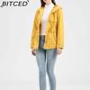 BITCED Lightweight Trench Coat Mid-Length Hooded Jacket Long Sleeves Fitted Waist Outdoor Rainproof Clothing