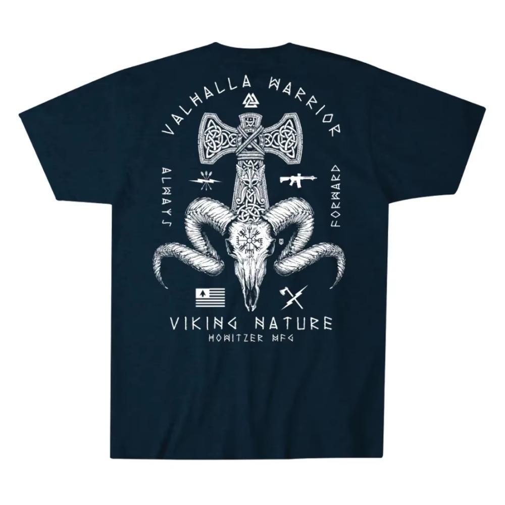 Immer Vorwärts Walhalla Krieger Odin Thor Wikinger Taktisches T-Shirt 100% Baumwolle O-Ausschnitt Kurzarm Lässiges Herren-T-Shirt Größe S-3XL