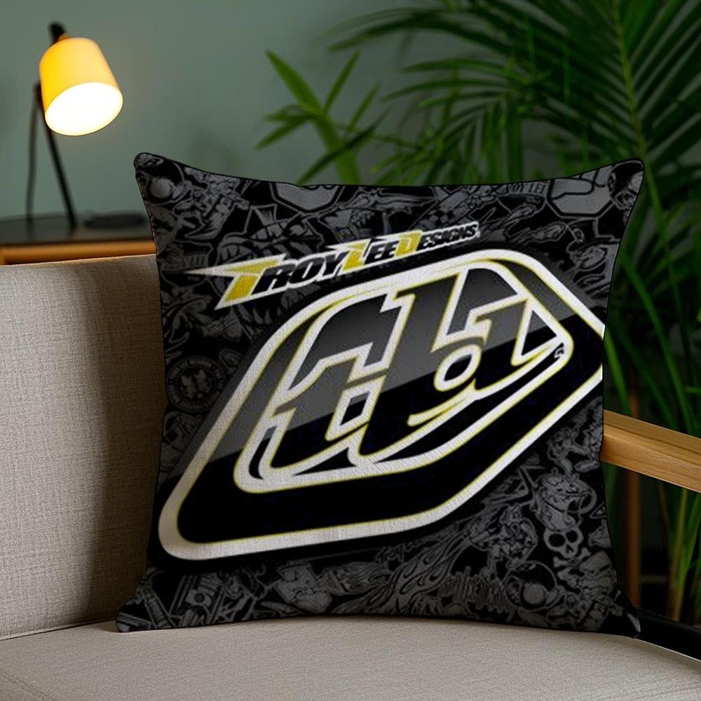 T-Troy Lee Cushion Cover Plush Fabric Soft Double-Sided Printed Sofa Pillow Case Colorfast Home Decor Gift