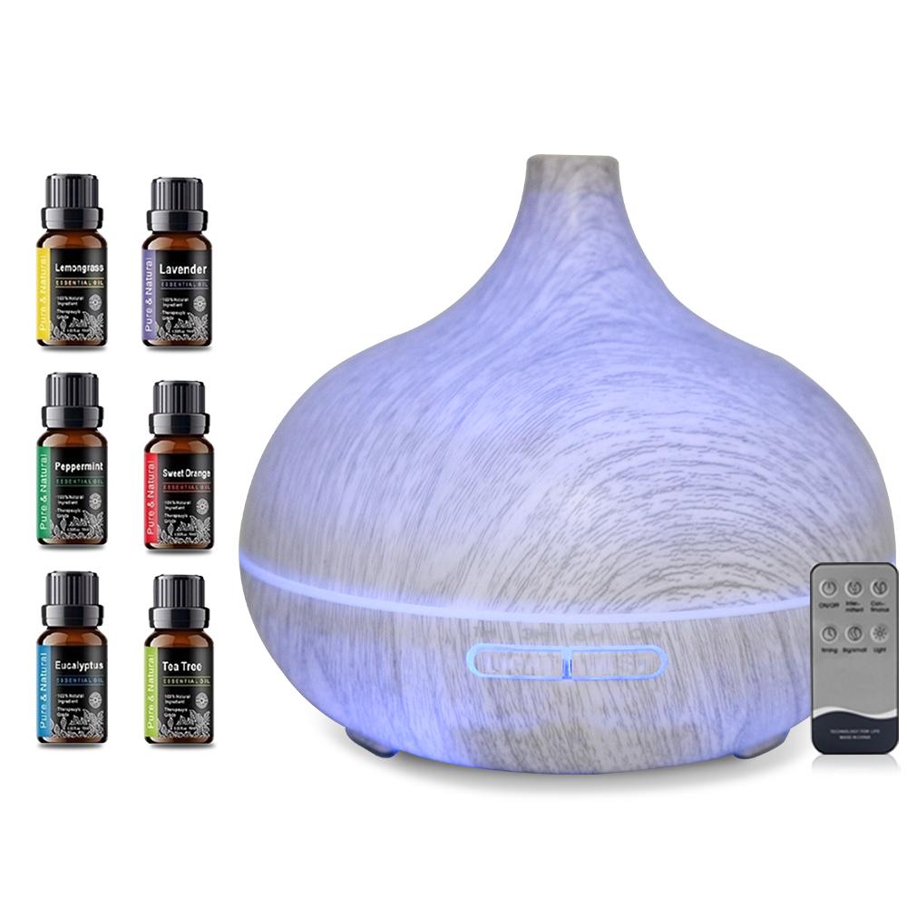 

550ml Essential Oil Diffuser with Remote Control, 7 LED Lights, Auto Shut Off Cool Mist Humidifier for Bedroom, Yoga, Spa 550ml