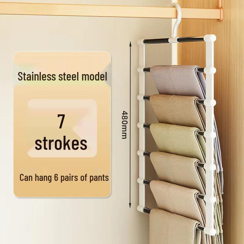 Multi-layer Non-slip Folding Pants Hanger - Wardrobe Storage Solution