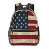 Men's Vintage American Flag Backpack | Durable Polyester | Lightweight, Large Capacity Zippered Compartments & Side Pockets
