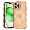 For iPhone 16 Pro Magnetic Case Wave Edge Glitter TPU Phone Back Cover