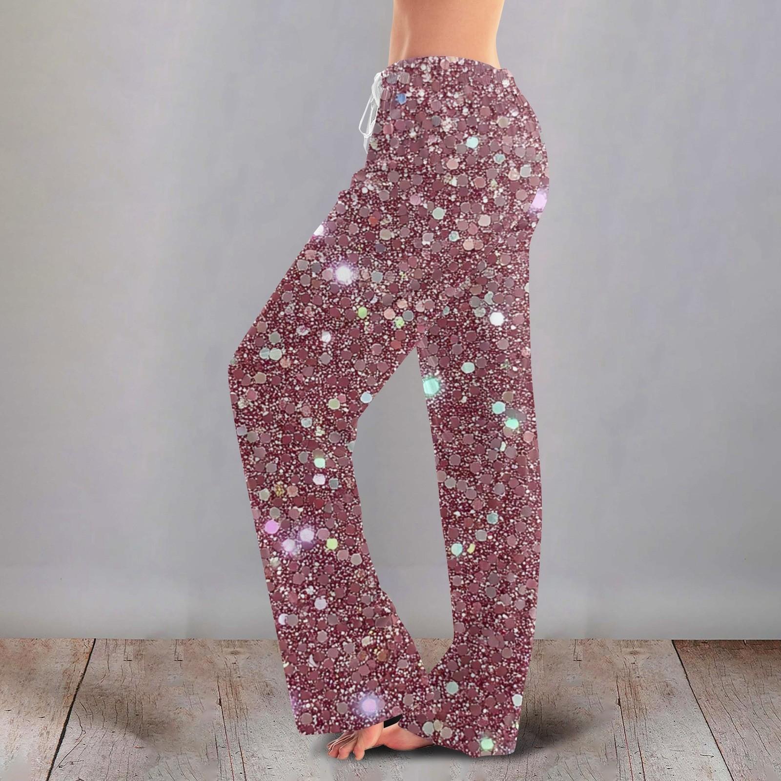 

Жіночі повсякденні піжамні штани з милим квітковим принтом на шнурках XXXXL рожевий