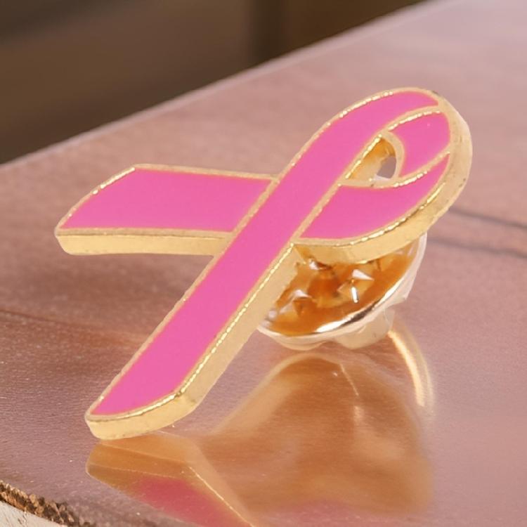 10pcs Alloy Brooch Pin Easy to Wear Ribbon Pins Breast Cancers Awareness Symbol Badge Jewelry for Health Advocacy