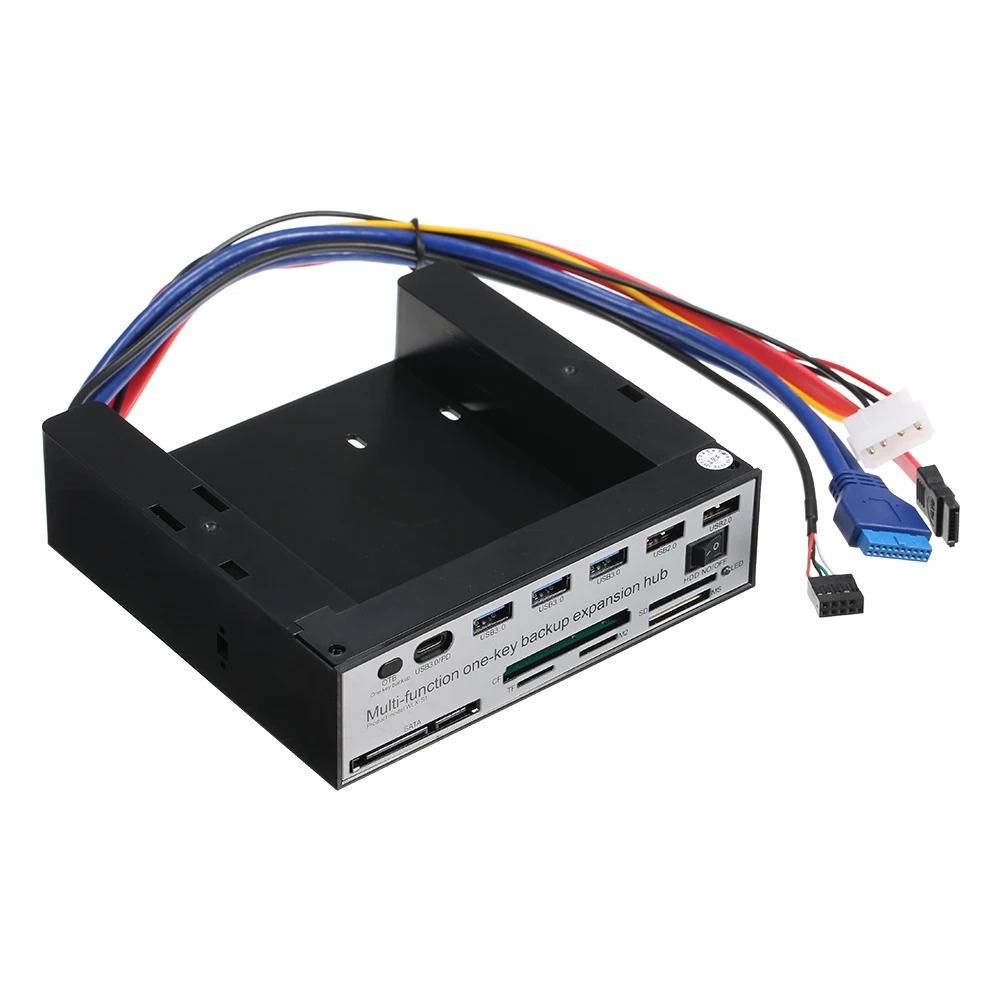 Multifunctional 5.25 inch Front Panel Expansion Hub with 3 USB3.0 2 USB2.0 Ports