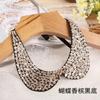 Fashion Wild Retro Beaded Sequins Rhinestones Pearl Lace Collar False Necklace DIY Clothes Shirt Sweater Decoration