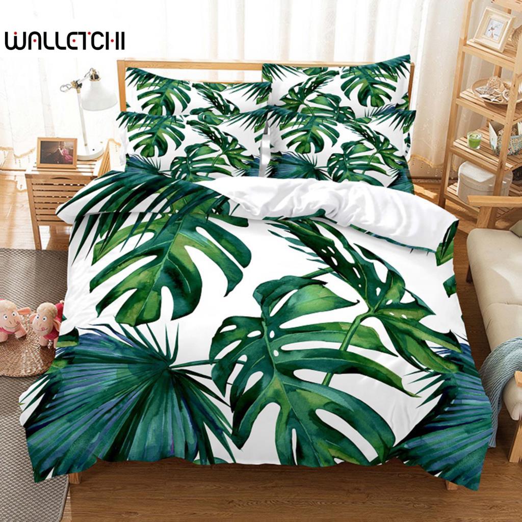 

Banana Leaves Bedding Set Duvet Cover Set 3d Bedding Digital Printing Bed Linen Queen Size Bedding Set Fashion Design EU single(135x200cm)