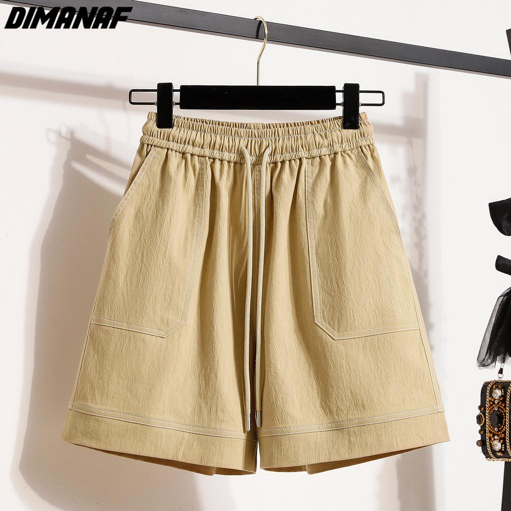 DIMANAF 2024 Plus Size Women Summer Loose Pants 5XL High Waist Shorts Elastic Wide Leg Pants Casual Basic Short Pants